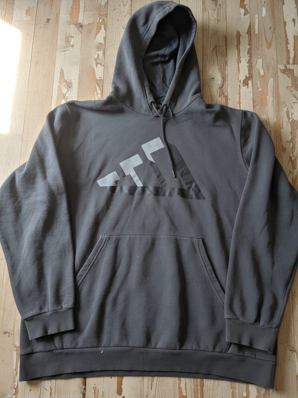 Adidas Men’s Grey Hooded Pullover Sweatshirt